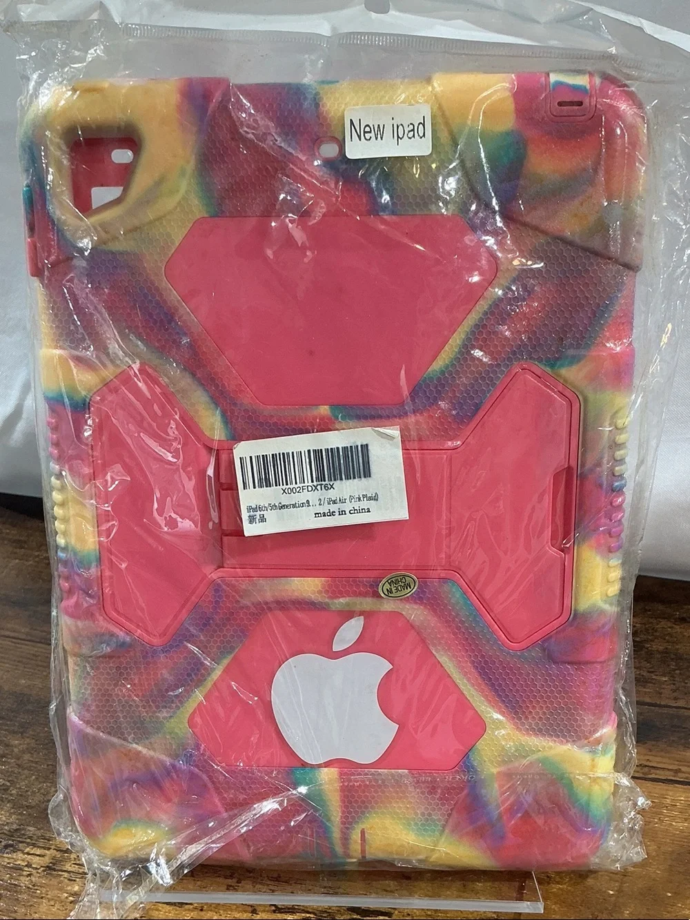 iPad Air 5th/6th genera Pink Multicolor-Trim Tablet Case with Built-In Kickstand